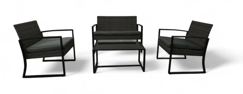 Zestaw mebli ogrodowych z technorattanu Palma Czarny