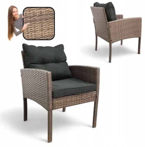 Fotel ogrodowy Puerto z technorattanu Brąz jasny