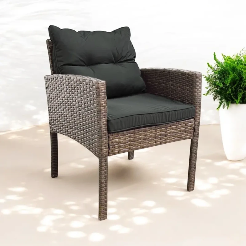 Fotel ogrodowy Puerto z technorattanu Brąz jasny