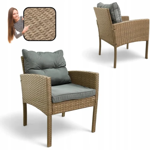 Fotel ogrodowy Puerto z technorattanu Naturalny