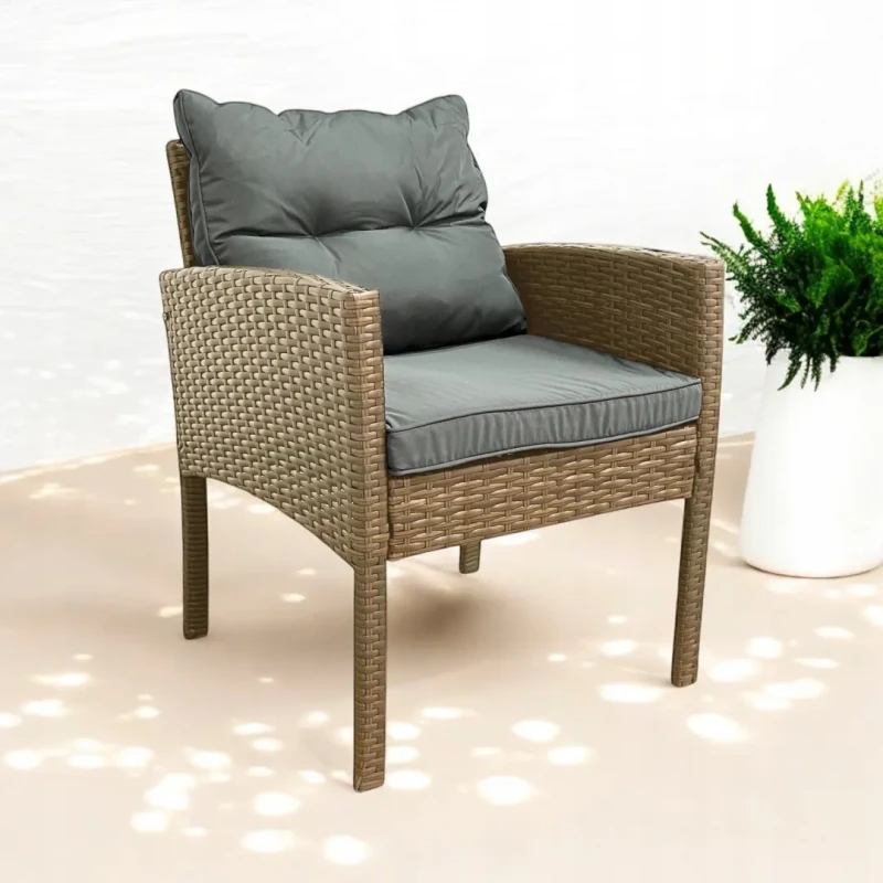 Fotel ogrodowy Puerto z technorattanu Naturalny