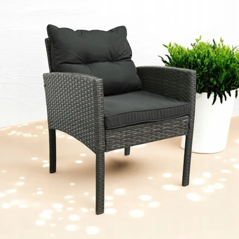 Fotel ogrodowy Puerto z technorattanu kolor Szary