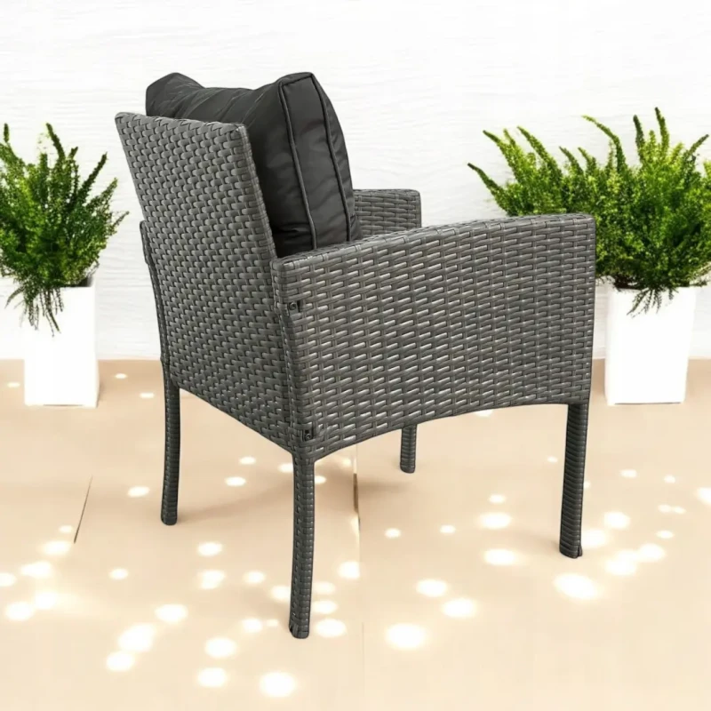 Fotel ogrodowy Puerto z technorattanu Szary