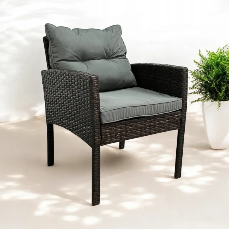 Fotel ogrodowy Puerto z technorattanu kolor Brąz