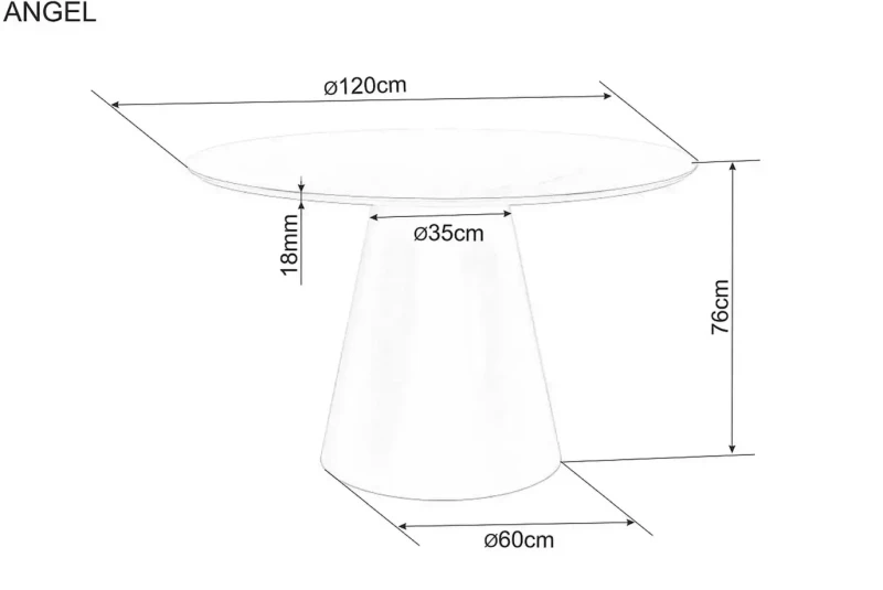 Stół okrągły Angel do jadalni 120 cm dąb/kaszmir