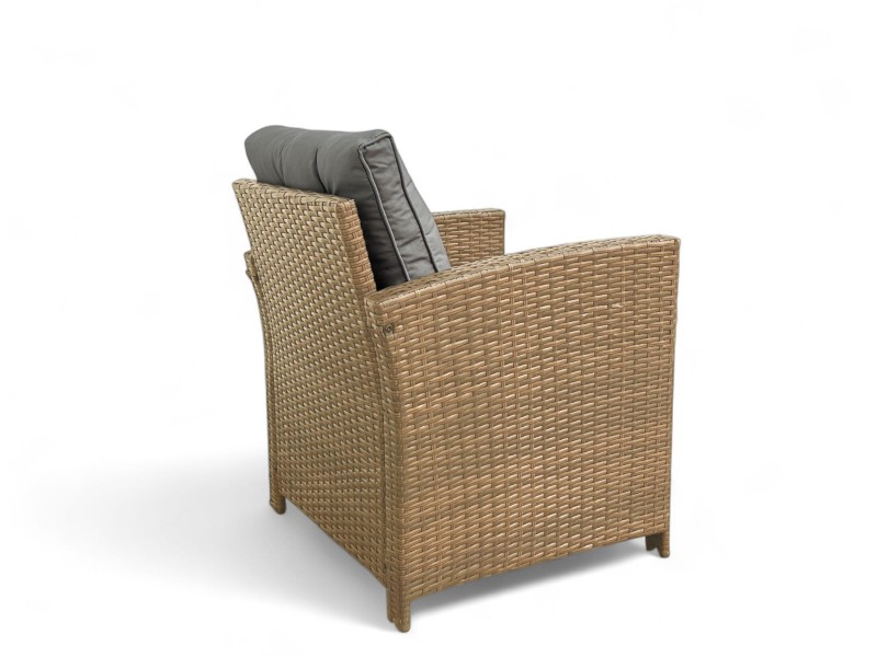 Zestaw mebli ogrodowych Maxipolo z technorattanu dwa fotele Naturalny