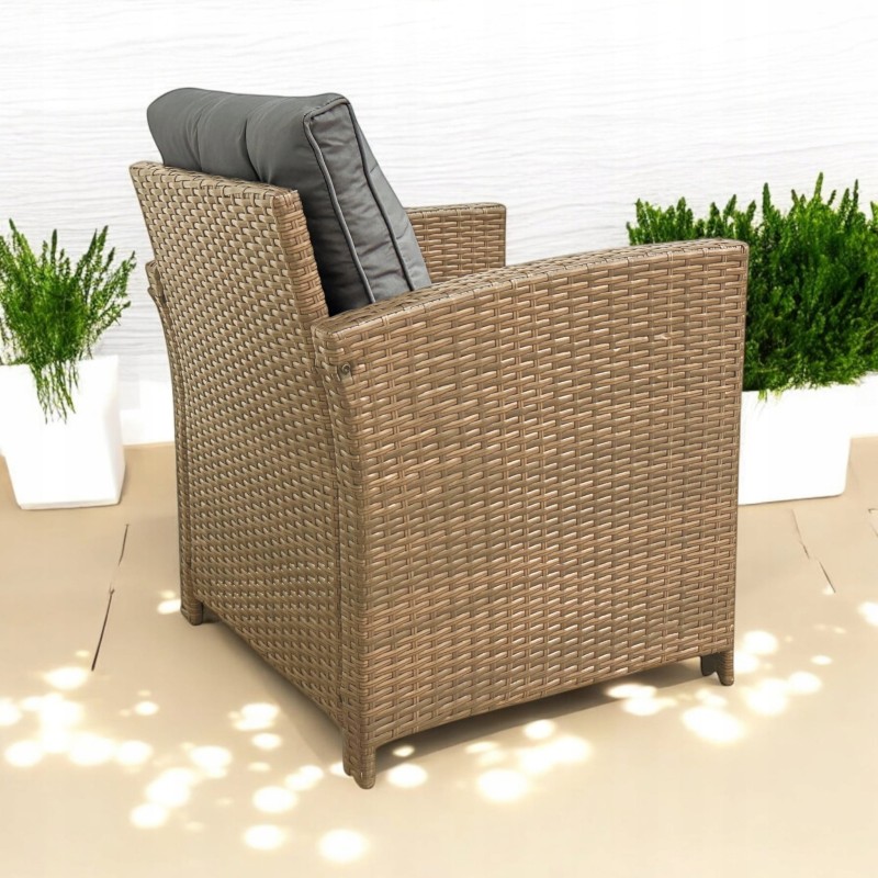 Zestaw mebli ogrodowych Maxipolo z technorattanu dwa fotele Naturalny