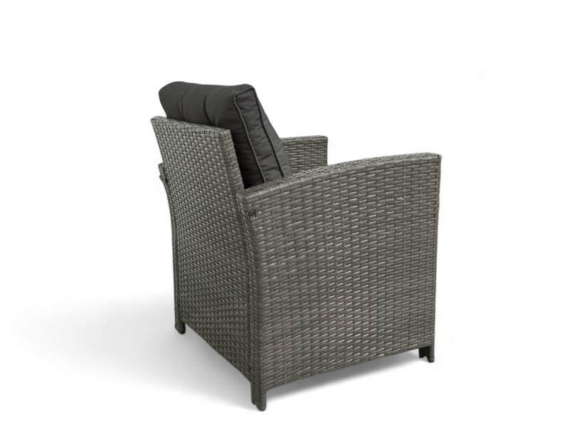 Zestaw mebli ogrodowych Maxipolo z technorattanu dwa fotele Szary