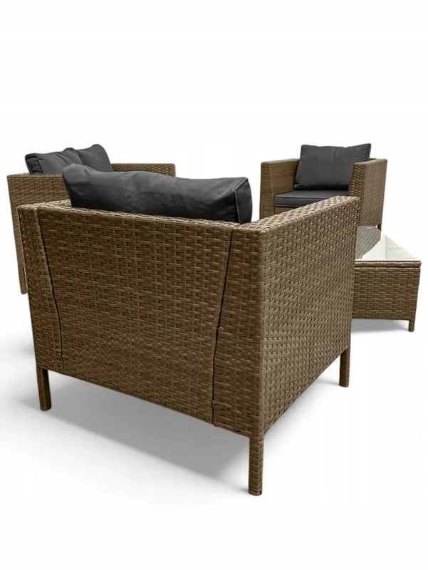 Zestaw mebli ogrodowych z technorattanu Botanica Brąz jasny