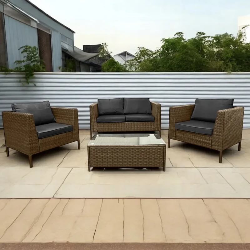 Zestaw mebli ogrodowych z technorattanu Botanica Brąz jasny