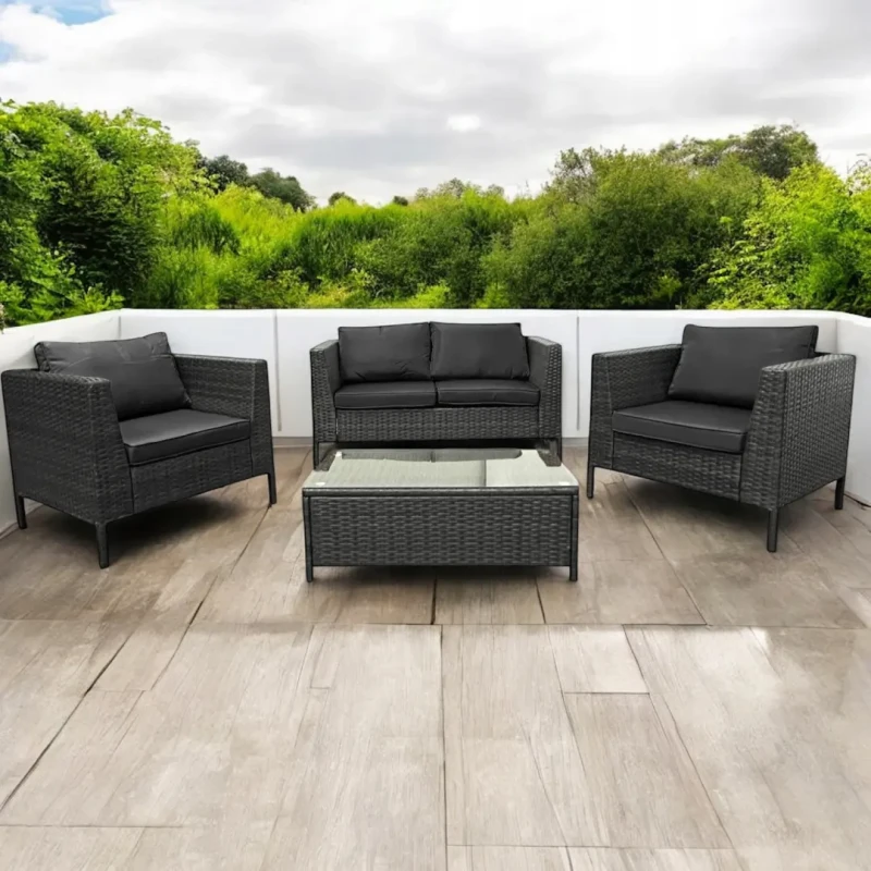 Zestaw mebli ogrodowych z technorattanu Botanica Szary