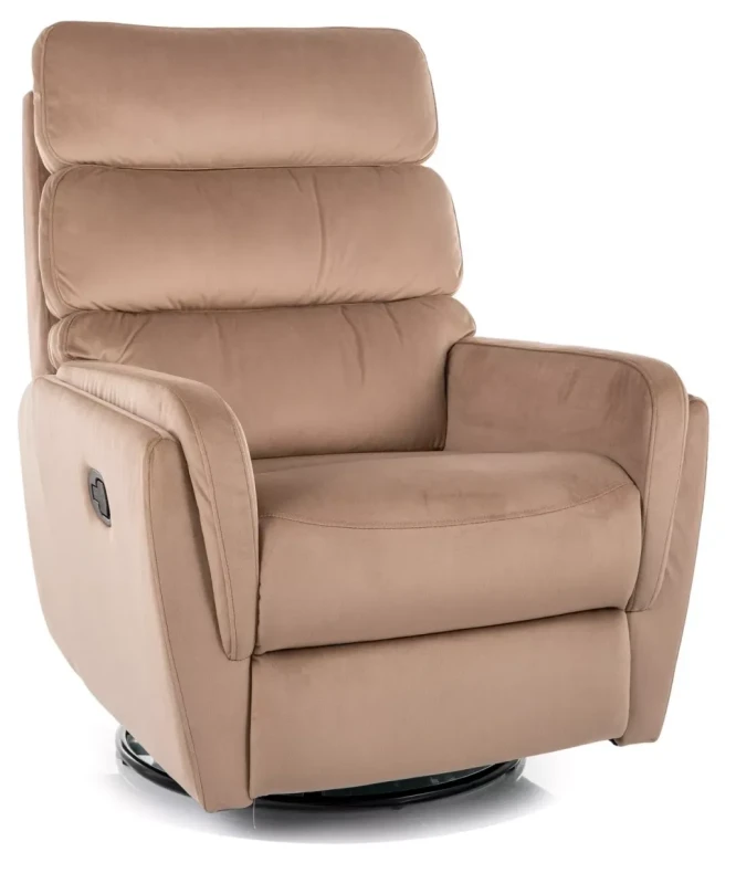 Fotel rozkładany Argos Velvet z funkcją kołyski do salonu beżowy Bluvel 28