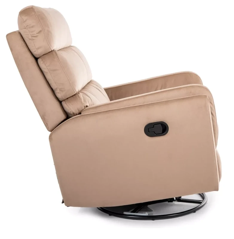 Fotel rozkładany Argos Velvet z funkcją kołyski do salonu beżowy Bluvel 28