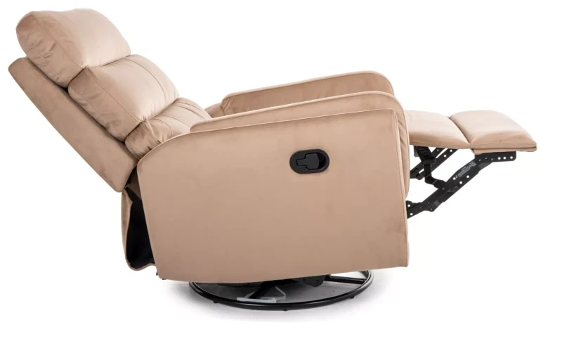 Fotel rozkładany Argos Velvet z funkcją kołyski do salonu beżowy Bluvel 28