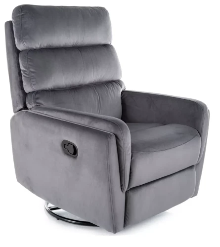 Fotel rozkładany Argos Velvet z funkcją kołyski do salonu szary Bluvel 14