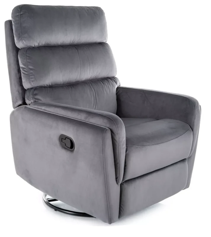 Fotel rozkładany Argos Velvet z funkcją kołyski do salonu szary Bluvel 14