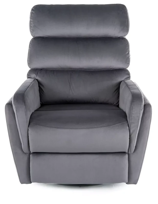 Fotel rozkładany Argos Velvet z funkcją kołyski do salonu szary Bluvel 14