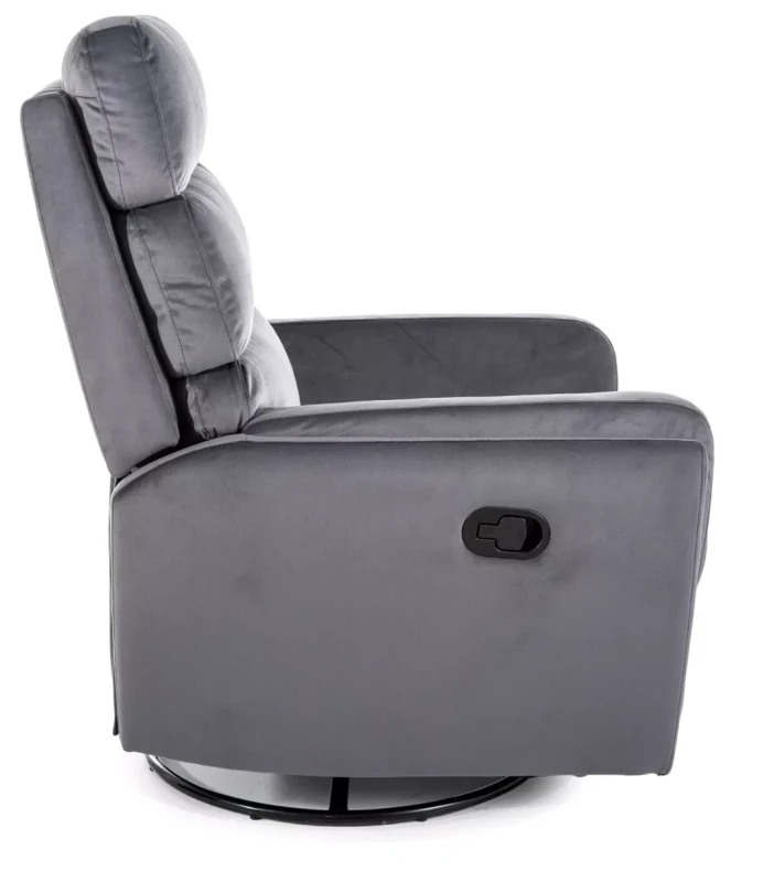 Fotel rozkładany Argos Velvet z funkcją kołyski do salonu szary Bluvel 14