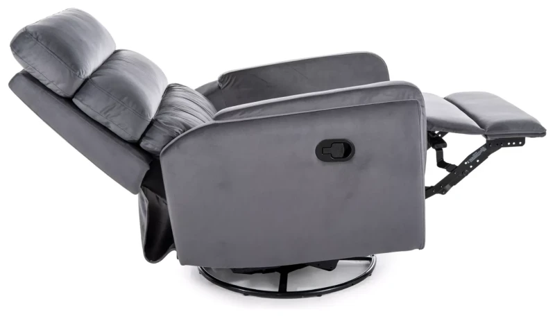 Fotel rozkładany Argos Velvet z funkcją kołyski do salonu szary Bluvel 14