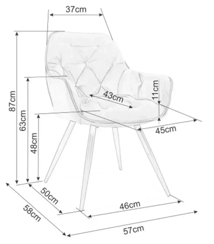 Krzesło tapicerowane Cherry Velvet cappuccino Bluvel 38