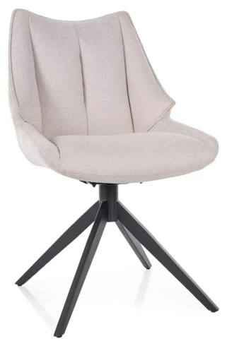 Krzesło tapicerowane Coda Brego z obrotowym siedziskiem do jadalni jasny beżowy
