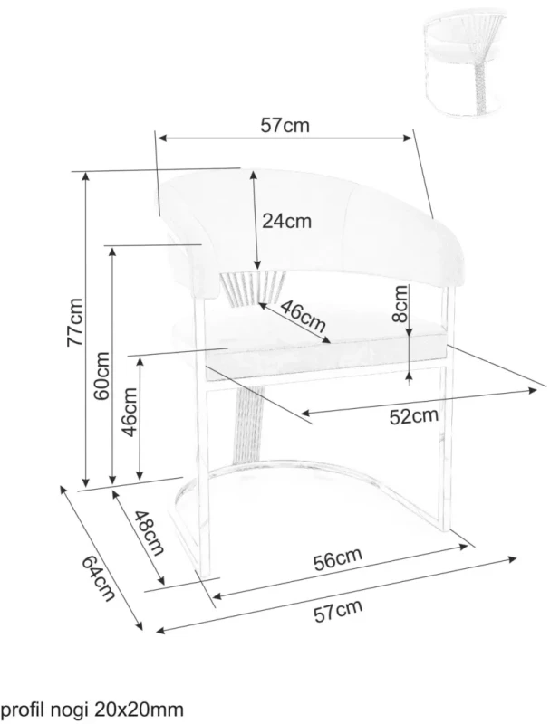 Krzesło tapicerowane Crown Velvet do jadalni złoty stelaż/beżowy Bluvel 28
