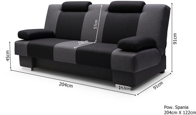 Wersalka tapicerowana Antonio Wymiary