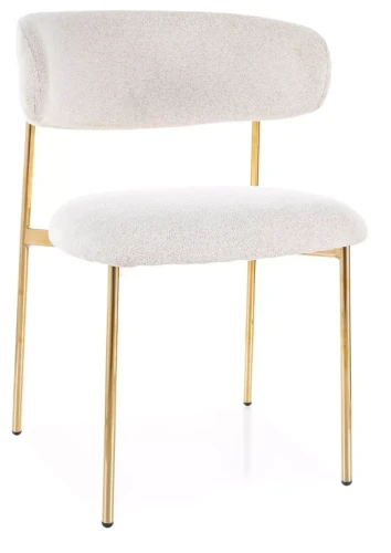 Krzesło tapicerowane Elton Raven nowoczesne do jadalni złoty/beżowy