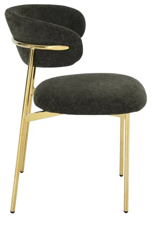 Krzesło tapicerowane Elton Raven nowoczesne do jadalni złoty/oliwkowy
