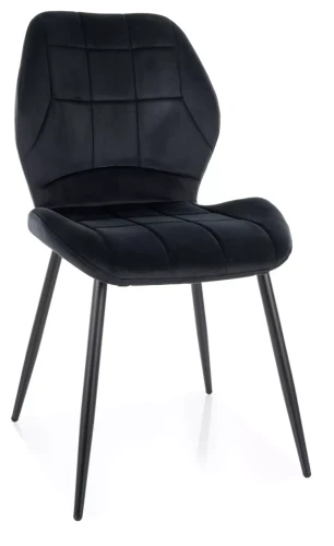 Krzesło tapicerowane Jake Velvet tkanina aksamitna do jadalni czarny Bluvel 19