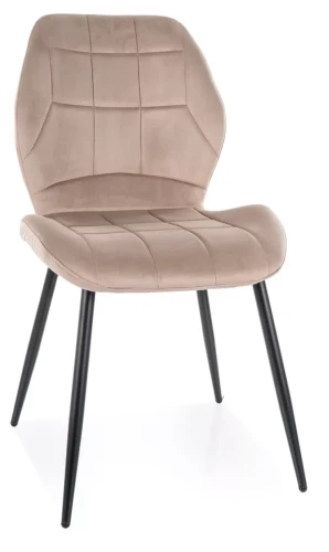 Krzesło tapicerowane Jake Velvet tkanina aksamitna do jadalni ciemny beż Bluvel 40