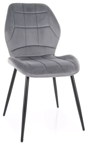 Krzesło tapicerowane Jake Velvet tkanina aksamitna do jadalni szary Bluvel 14