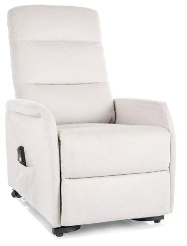 Fotel rozkładany Jupiter M Brego z funkcją masażu i pionizacji do salonu jasny beż