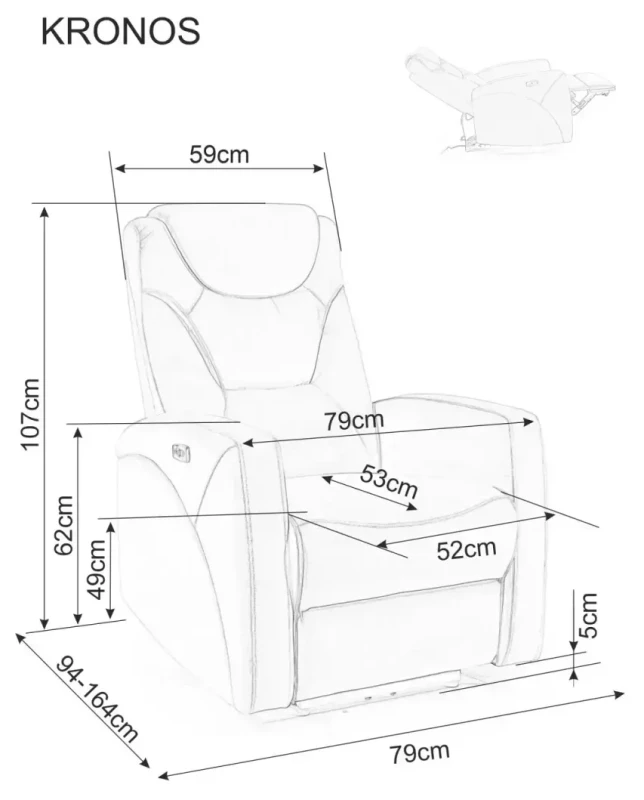 Fotel rozkładany Kronos Velvet szary Bluvel 14