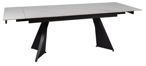 Stół rozkładany Laconi do jadalni 160-220 cm biały/czarny mat