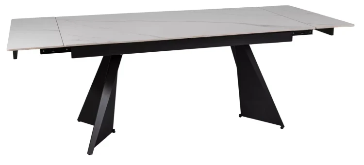 Stół rozkładany Laconi do jadalni 160-220 cm biały/czarny mat