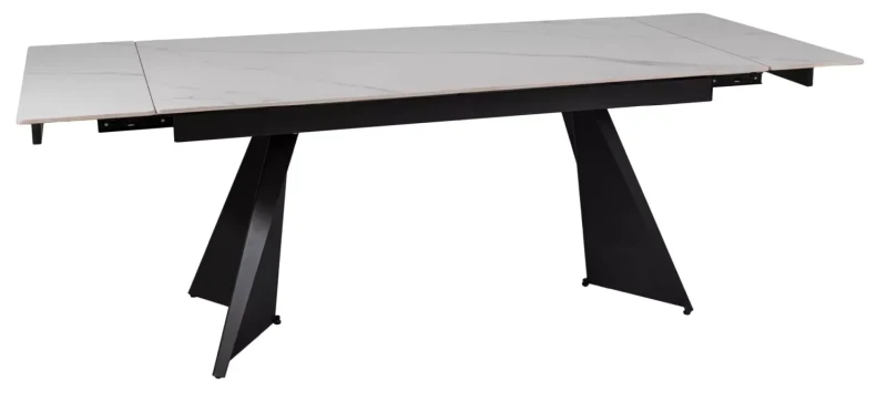 Stół rozkładany Laconi do jadalni 160-220 cm biały/czarny mat