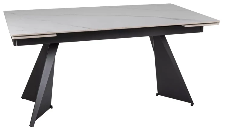 Stół rozkładany Laconi do jadalni 160-220 cm biały/czarny mat