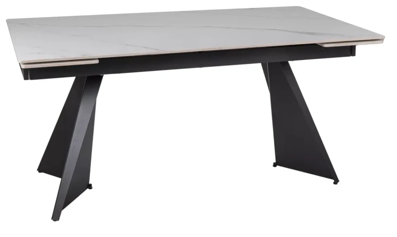 Stół rozkładany Laconi do jadalni 160-220 cm biały/czarny mat