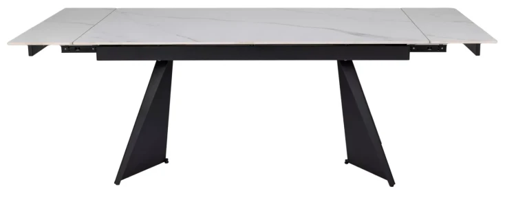 Stół rozkładany Laconi do jadalni 160-220 cm biały/czarny mat