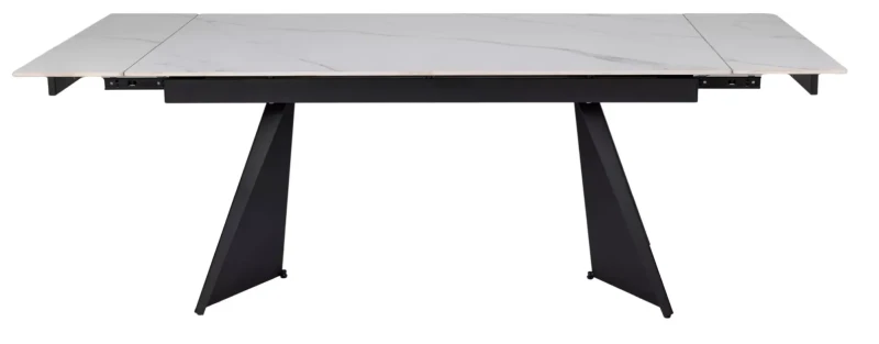 Stół rozkładany Laconi do jadalni 160-220 cm biały/czarny mat