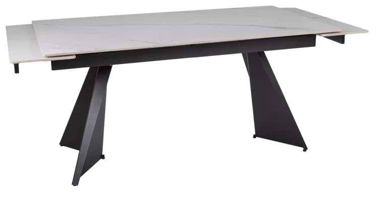 Stół rozkładany Laconi do jadalni 160-220 cm biały/czarny mat