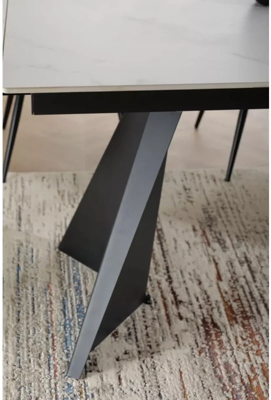 Stół rozkładany Laconi do jadalni 160-220 cm biały/czarny mat