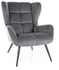 Fotel tapicerowany Louis Velvet pikowany do salonu szary Bluvel 14