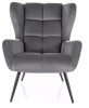 Fotel tapicerowany Louis Velvet pikowany do salonu szary Bluvel 14