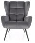 Fotel tapicerowany Louis Velvet pikowany do salonu szary Bluvel 14