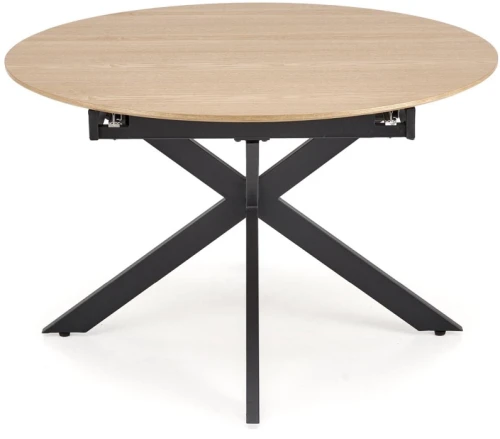 Stół rozkładany Acord okrągły do jadalni 120-200 cm naturalny/czarny