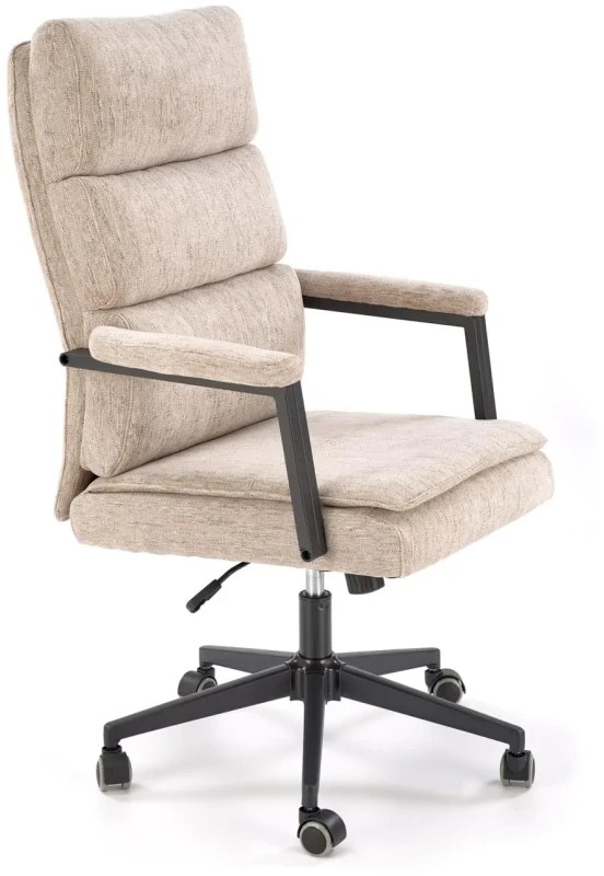 Fotel obrotowy Adriano tapicerowany z mechanizmem TILT do biura gabinetu beżowy