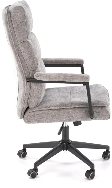 Fotel obrotowy Adriano tapicerowany z mechanizmem TILT do biura gabinetu popielaty