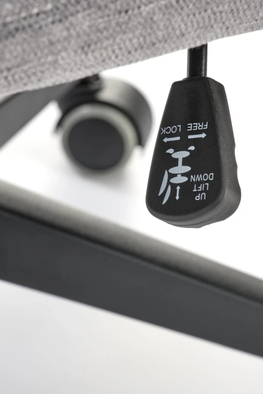 Fotel obrotowy Adriano tapicerowany z mechanizmem TILT do biura gabinetu popielaty